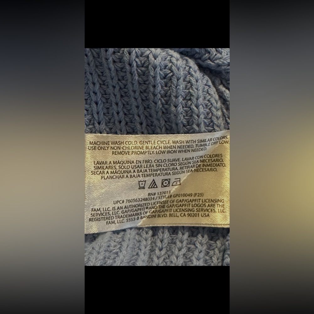 Gap Size XXL Baby Blue 100% Cotton Sweater NWT - Picture 5 of 6